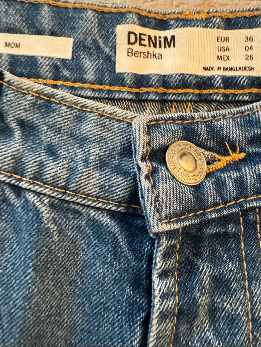 Bershka Women's Mom Jeans Straight Leg Jeans - Medium Blue - Picture 9 of 15